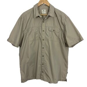 Field & Stream Button Up Shirt Mens XL Beige Outdoor Fishing Hunting VGUC